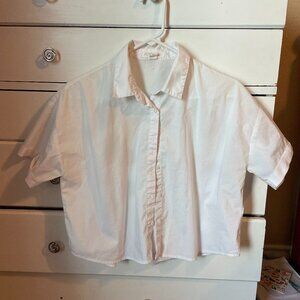 Forever 21 cropped white button down
